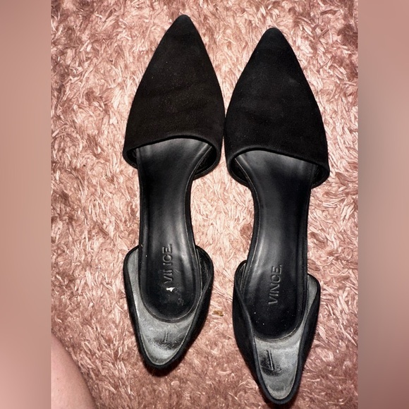 Vince Black suede Women's pointed kitten Heels 8 formal office - Picture 4 of 15